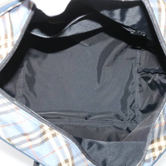 BURBERRY Nova Check Blue Label Tote Bag Nylon Navy Auth cl626 - Picture 10 of 16